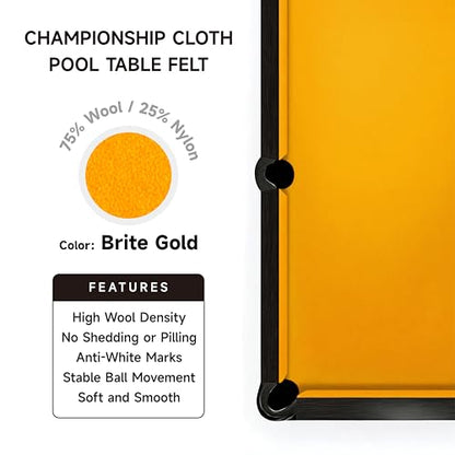 Championship - Invitational Felt w/Teflon - 7/8/9ft - color: Brite gold, size: 8ft