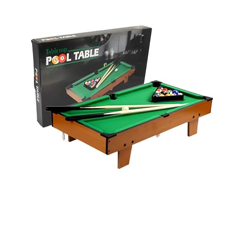 Mini Pool Tables for Kids Indoor Pool Table with Cues, Balls & Accessories, Wooden Tabletop Game Set, Parent-Child Interaction Game