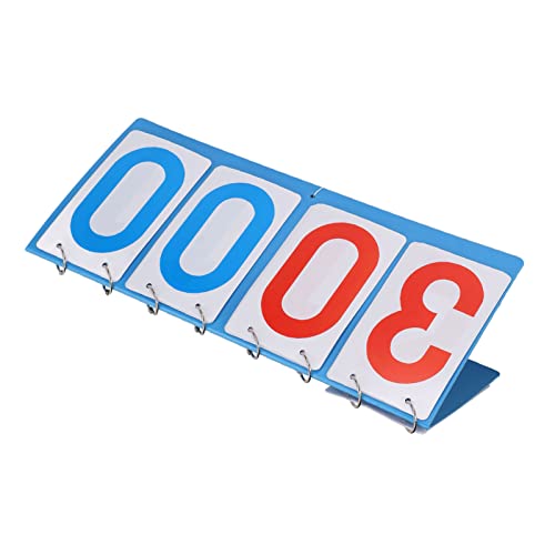 KUIDAMOS Tabletop Flip Score Keeper, Intuitive Plastic 4 Digit Scoreboard Clear Print Portable for Table Tennis for Basketball