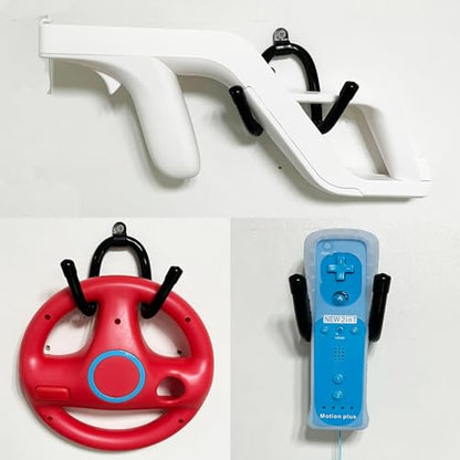 Pmsanzay 4 Pack Universal Game Controller Organizer - Wall Mount Rack for Nintendo Wii Remote Controller Accessories