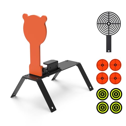 KNINE OUTDOORS 3/8'' AR500 Auto Reset Target, Steel Target for Shooting Range, Suitable for Pistol, Rifle, Handgun, Shotgun, Rimfire - style: Gong