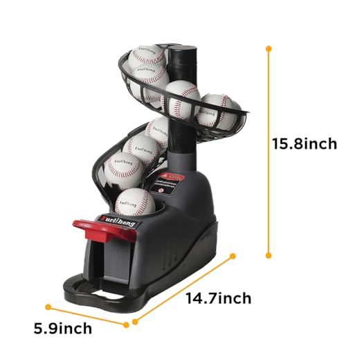 Furlihong 898BH Baseball Soft Toss Machine, Angle Adjustable, Step On Paddle and Release to Launch, No Power Supply Needed, Works with Regulation Baseball