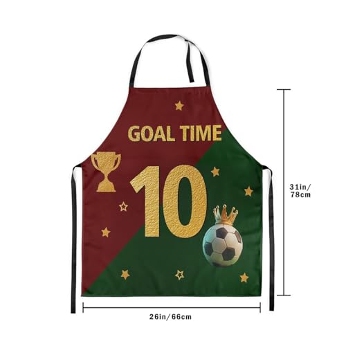 Manfei Baseball Kids Kitchen Apron - color: Green Red