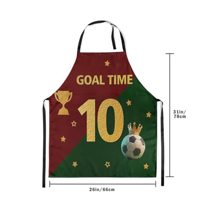 Manfei Baseball Kids Kitchen Apron - color: Green Red