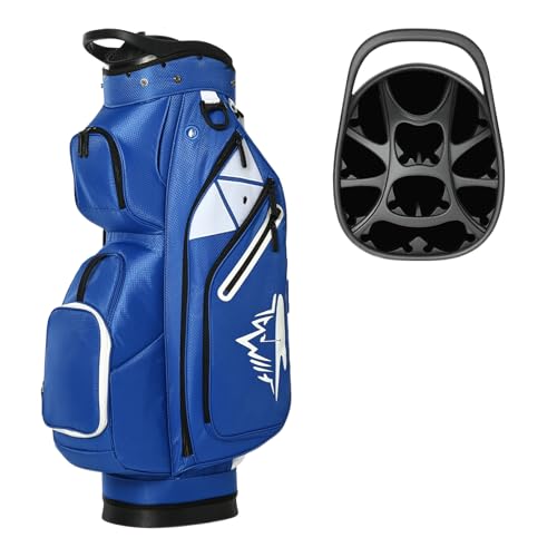 uniHimal Golf Cart Bag with 15 Way Organizer Divider Top, S-Lock Cart Golf Bag for Men Women with Magnetic Pocket and Rain Cover, Lightweight Golf Club Bag Includes Cooler Pocket and Handles