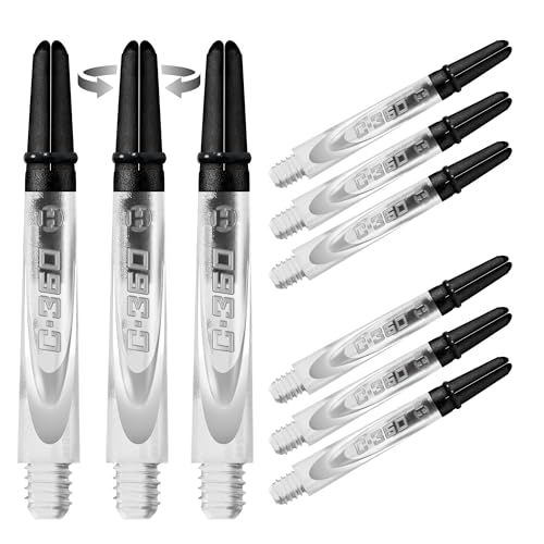 Harrows Darts 3 x Sets of Carbon 360 Dart Stems - 9 Dart Shafts in Total - Available in 3 Sizes - Tough Carbon Composite - color: clear, size: Medium