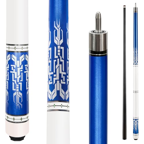 HomeSeason Fiberglass Pool Cue 58" Professional Pool Stick 12.7mm 4-Layer Tip Low Deflection Cue Stick, 3 * 8/8Joint Pin, Ultra-Smooth, Billiard Cue Sticks - color: Blue/21oz