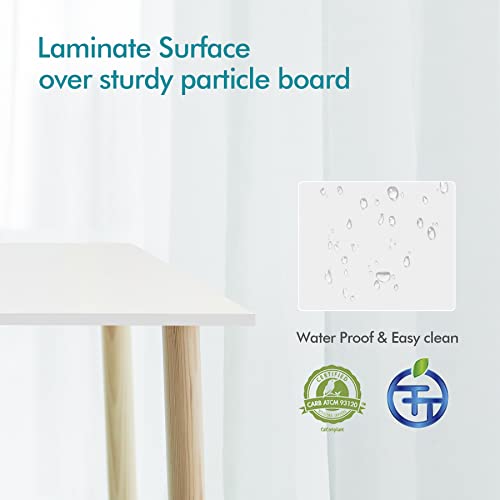 Kaboon 45.67"x23.62" White Table Top, Solid One-Piece Desktop, Reversible Melamine Countertop, Double Desks, L-Desk DIY - color: White, size: 46x24
