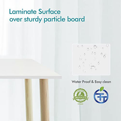 Kaboon 45.67"x23.62" White Table Top, Solid One-Piece Desktop, Reversible Melamine Countertop, Double Desks, L-Desk DIY - color: White, size: 46x24