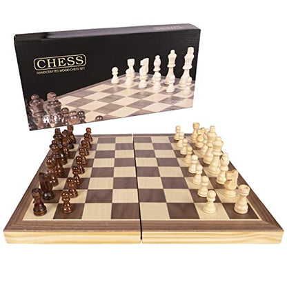 Kangaroo Premium Wooden Chess Set, 11'' Chess Board Game with Wooden Storage Box & Magnetic Chess Closure, Folding Luxury Chess Set, Travel Chess Sets for Adults & Kids, Chess Sets for Adults, Kids - size: Small (11 Inch)