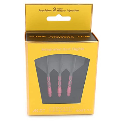 CUESOUL ROST T19 Integrated Dart Shaft and Flights Big Wing Shape Grey 28mm-Say Goodbye to Falling Dart Flight - color: with Pink Shaft