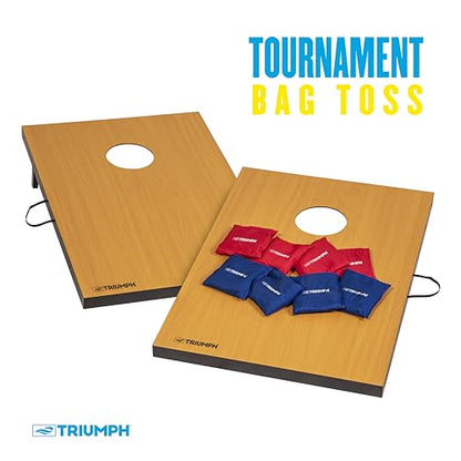 Triumph Tournament 2' x 3' Cornhole Set with 8 All-Weather Bean Bags – Durable Tailgate Game Boards for Backyard BBQs, Camping, Family Activities, and Outdoor Summer Party Fun