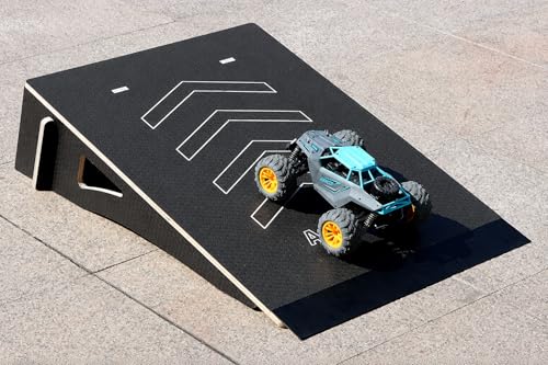 Kids Jumping Ramp for Skateboard, Bike, Scooter, BMX, RC Car and Dirt Bike, 34.37 in, Black - color: Black, size: L220