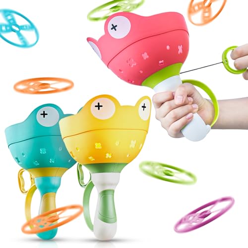 pamexin Outside Toys for Kids Ages 4-8 - Manual Capture Catching Game - Toddler Chasing Toy for Boys & Girls, Ages 3-7 - Outdoor Fun Family Games - style: Yellow+Green+Red