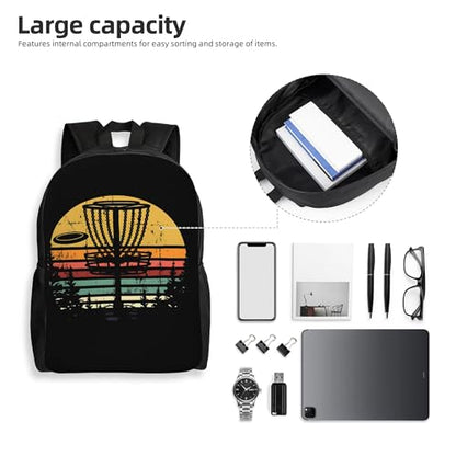 Disc Golf American Backpacks For Men Women Book Bag Travel Hiking Camping Work Lightweight - color: Ye27