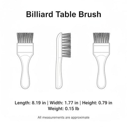 Billiard Table Felt Cleaning Brush with Soft Polyester Bristles and Wooden Handle for Pool Table Maintenance - size: 8.19 x 1.77 x 0.79 in