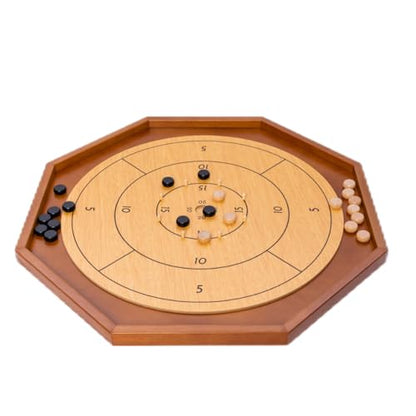 30 Inch Tournament Crokinole Board Game, Official Crokinole & Checkers | 26" Playing Surface, 24 Discs and Bag, Canadian Heritage Tabletop Games, Dexterity Krokinole Games for Families and Friends - style: 30 Inch