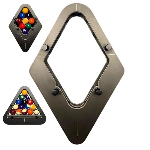 Precisions-Engineered Professional Billiard Rack System Adjustable Lock System Billiards Accessories That Eliminates Gaps for Wood Billiard 8-Ball/9-Ball Pro Triangles/Diamonds Pool Balls Racks(2A)
