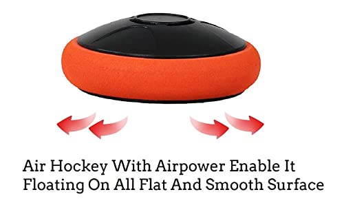 Rechargeable Hover Air Hockey Puck and Paddles, Hover Puck for Any Flat Surface, 2Pcs Air Hockey Strikers - color: orange