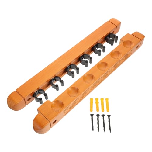 POPETPOP 2pcs Wall-mounted Pool Stick Rack Billiards Storage Easy Install Pool Stick Holder Space-saving Design for Game Rooms - color: Light Yellow