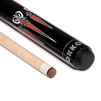OKKO B-Series Professional Pool Billiard Cue Stick 58”, 13 mm Tip, w/Canadian Maple Shaft (18-21 oz) Hard Round Case & Accessories - style: B-4 (21 oz)
