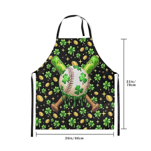 Manfei Baseball Kids Kitchen Apron - color: Green Black