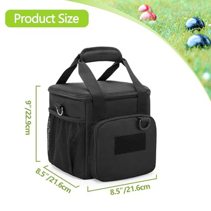 DSLEAF Bocce Ball Carry Bag Holds up to 8 Balls, Portable Bocce Ball Storage Bag with Multiple Pockets and Detachable Shoulder Strap for Easy Carrying(Only Bag, Not Including Balls)