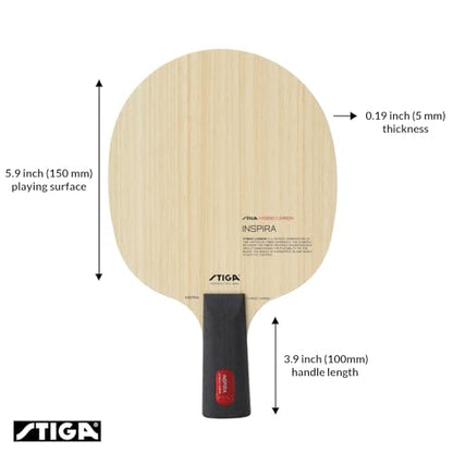 STIGA Inspira Hybrid Carbon Table Tennis Blade, Offensive Professional Blade with Maximum Control & Power - style: Inspira Hybrid Carbon - Pen