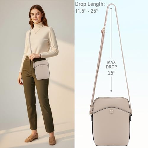 Solene Small Crossbody Bag with Gold Hardware, Mini Shoulder Purse with Adjustable Strap - color: Nude