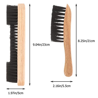 BESPORTBLE Wood Cleaner 2Pcs Pool Table Clean Wooden Pool Table Cleaning Tool Billiard Pool Table Rail Brush Wooden Handle Nylon Bristles Set 9Inch Horse Brush