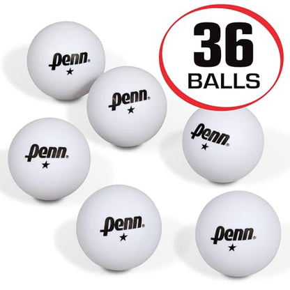 Penn 40mm 1-Star White Ping Pong Balls, Box of 36 Official Tournament Size Table Tennis Balls - size: 40mm