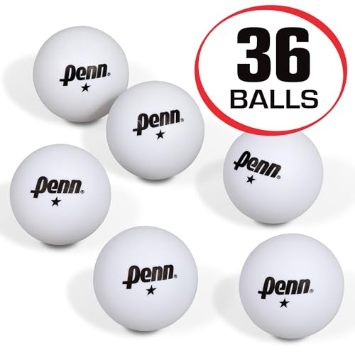 Penn 40mm 1-Star White Ping Pong Balls, Box of 36 Official Tournament Size Table Tennis Balls - size: 40mm (Pack of 2)