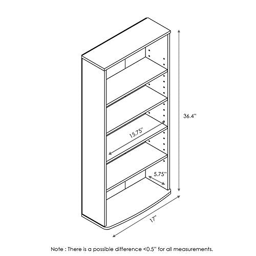 FURINNO Jaya 4-Tier Multimedia Storage Tower, Espresso - color: Espresso, size: 4-Shelf