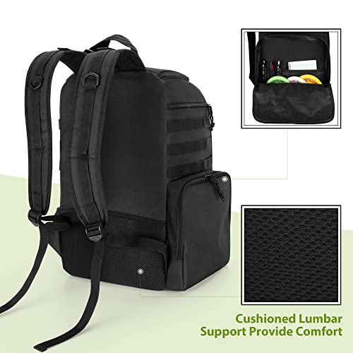 DSLEAF Disc Golf Bag with 24-26 Discs Capacity, Disc Golf Backpack with Two Sidewall Supports and Molle Webbing for Beginner, Hobbyist, Adults and Teenagers