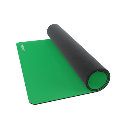 Gamegenic Prime Playmat – Green Color, 61 x 35 cm Soft Cushioned Natural Rubber Playmat with Anti-Slip Back & Silver Foil Logo, Premium Surface for Card Games, Dice, and Desk Protection - color: Green