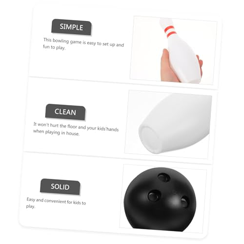 1Set Bowling Ball Set with Plastic Balls Pins Durable Educational for Boys for Family Gatherings Holiday Parties and Indoor Fun