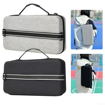 Hard Shell Pickleball Racket Bag, EVA Shock-Resistant Case for 2 Paddles and 4 Balls, Portable Storage with Adjustable Strap for Tennis and Table Tennis - size: Gray