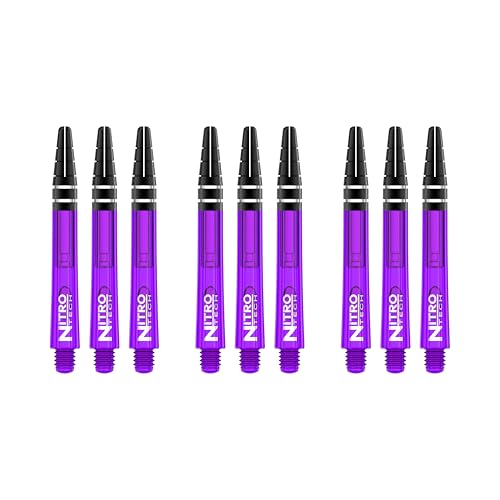 RED DRAGON Nitrotech Dart Shafts - Transparent Polymer Stems with Flight Locking System for Secure Flight Retention - Available in Short, Intermediate & Medium Sizes and Multiple Colors - color: Purple