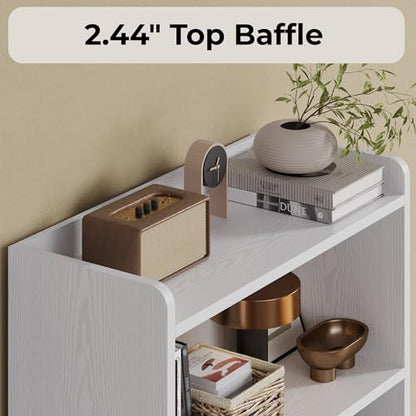 IRONCK Bookshelf with Doors, Book Shelf with Storage Shelves, 74.6 in Tall Bookcase for Home Office, Living Room, Bedroom, White - color: White