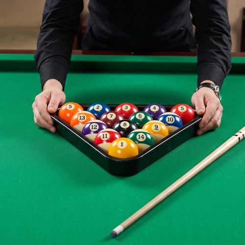 JJUNW Pool Ball Rack, Black Pool Triangle Table Rack, Pools Balls Billiard Set Pools Chalk Holder, Billiard Training Tools for Pooling Table Accessories