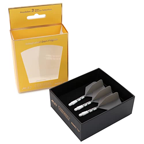 CUESOUL ROST T19 Integrated Dart Shaft and Flights Big Wing Shape Grey 28mm-Say Goodbye to Falling Dart Flight - color: with White Shaft