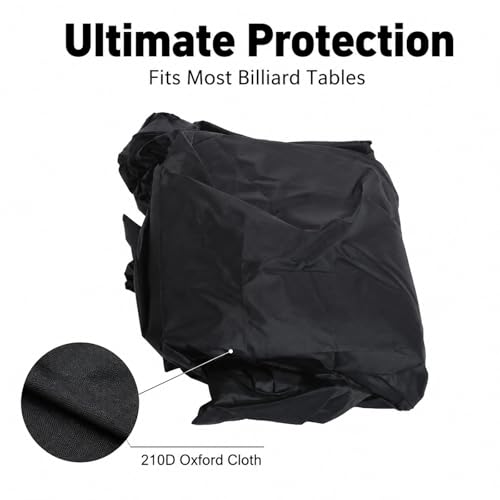 Billiard Table Dust Cover 210D Heavy Duty 225x116x82cm - Protection, Adjustable Drawstring, Outdoor Pool Table Protector