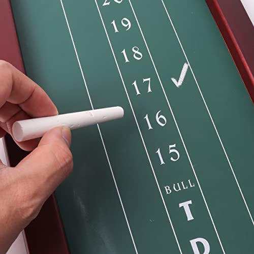 GSE Games & Sports Expert Chalk Dart Scoreboard for Dart Board Cricket & 01 Dart Games with Chalks and Chalk Wipe (Standard/Large) - style: Standard