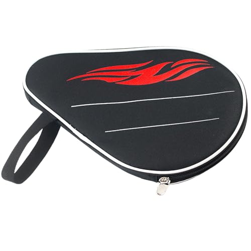 Table Tennis Bat Case Protective Sleeve with Storage Pocket and Carry Strap Multipurpose Ping Pong Paddle Holder for Training Match Storage Transport (Black) - color: Black