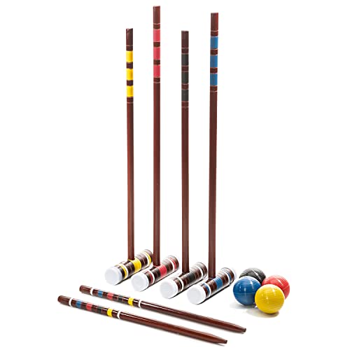 Franklin Sports Portable Backyard Croquet Sets - Complete 4 + 6 Player Croquet Sets with Mallets, Croquet Balls + Wickets Included - Outdoor Family Lawn Game Sets - style: Starter
