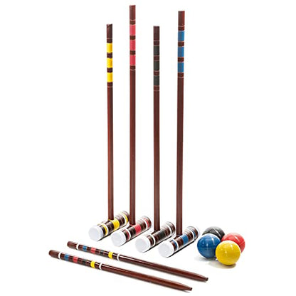 Franklin Sports Portable Backyard Croquet Sets - Complete 4 + 6 Player Croquet Sets with Mallets, Croquet Balls + Wickets Included - Outdoor Family Lawn Game Sets - style: Starter