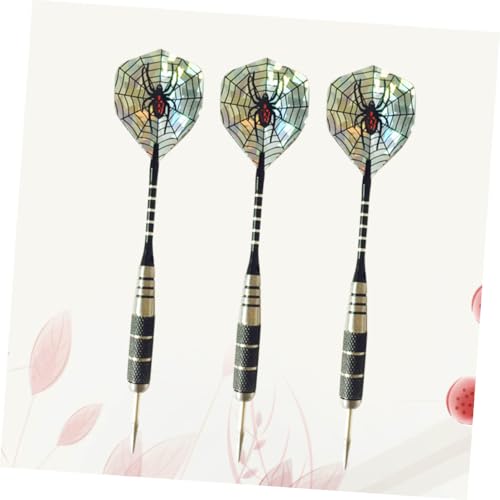Happyyami 3pcs Professional Aluminum Rod Needle Tip Darts with Spider Pattern Tail Wings Flights for Sports Events and Comfortable for Indoor Outdoor Leisure Use