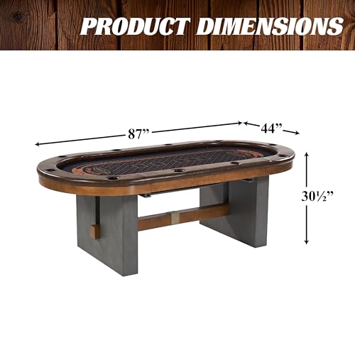 Barrington Poker Multiple Styles Folding Poker Table & Poker Table Top/Dining Table Collection, Durable Padded Rail Tables with Felt Playing Surface, Perfect for Texas Holdem Games - style: 10 Player Urban Table (Dining Top)