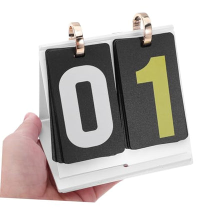 Portable Card Game Score Counter Manual Flip Scoreboard with Large Numbers Smooth Flipping Mechanism Tabletop Score Keeper for Volleyball Football and Board Games