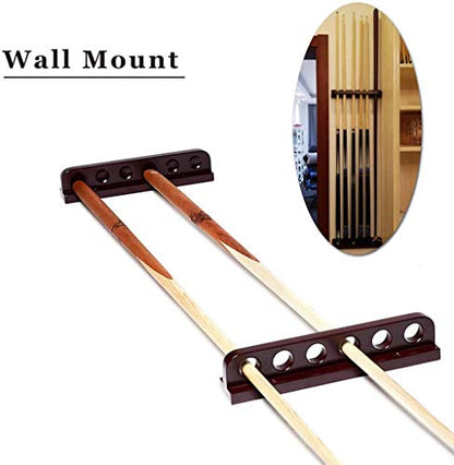 Traditional Wall Mounted Billiard Cue Rack, Billiard Entertainment Accessories for Family Kids, Snooker Pool Cue Rack Holds 6 Cues 33cmx7cmx2cm